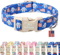 4th of July Dog Collar, Robot Star-Spangled Patriotic Dog Collars for Small Dogs, Adjustable Lightweight Quick-Release Buckle Collar for Boy&Girl Dogs S