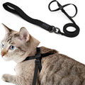 Cat Harness and Leash 2-in-1, Escape Proof Anti-Chocking Harness Adjustable Lighweight Leash Walking Outoor Training for Kitten Small Large Cats Puppy, US IDA Bronze Award (Midnight Black)