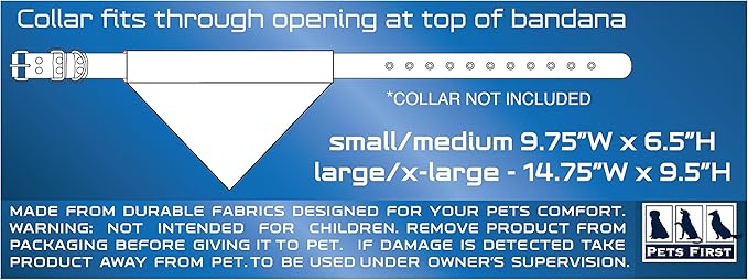 Pets First NFL Dog Bandana - Detroit Lions Reversible PET Bandana. 2 Sided Sports Bandana with a Premium Embroidery Team Logo, Small/Medium. - 2 Sizes & 32 NFL Teams Available