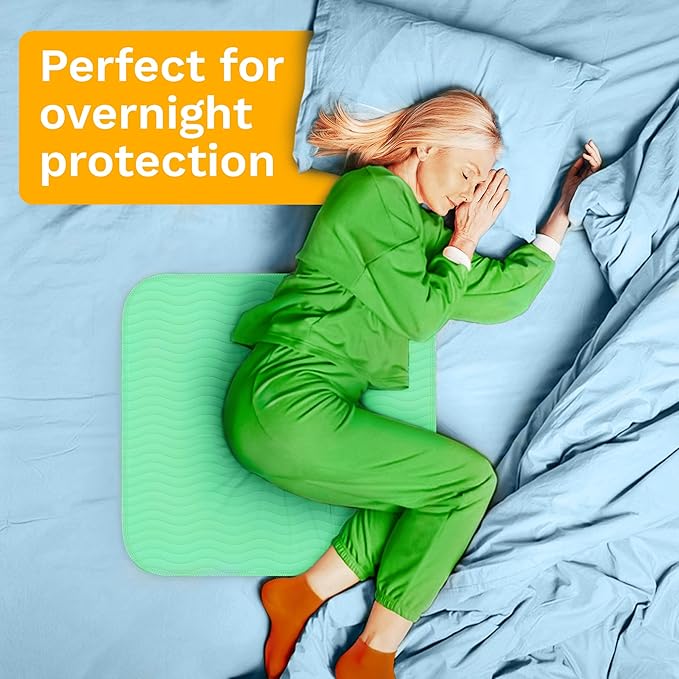 GREEN LIFESTYLE® Washable Underpads - Heavy Absorbency Reusable Bedwetting Incontinence Pads for Kids, Adults, Elderly, and Pets - Toddler Mattress Pads for Bed, Sofa, Floor (Pack of 2 - 30x34)