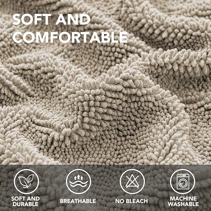 H.VERSAILTEX Non Slip Pet Couch Cover Chenille Dog Bed Protector Thick Soft Sofa Slipcover Pet Friendly Washable Couch Cushion Covers for Pets (68" x 82", Island Fossi)