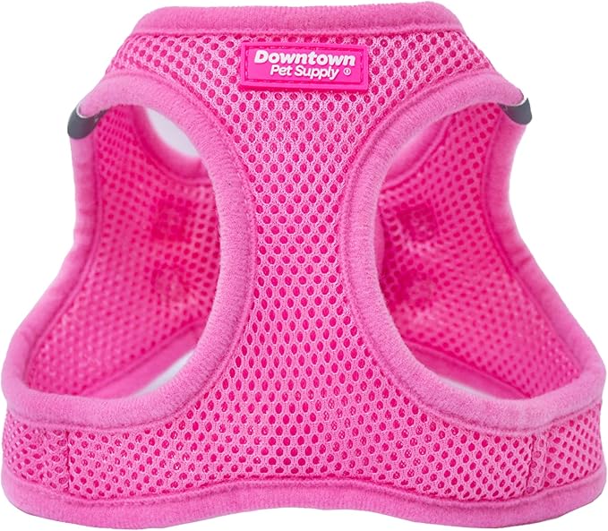Downtown Pet Supply Step-in Dog Harness – No Pull, Adjustable Padded Mesh with Reflective Trim, Secure Buckle Strap – Comfortable & Breathable Small Dog Harness, Medium, Pink
