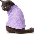 Stretchy Cat Sweater - 17 Colors & 6 Sizes | Snug Winter-Ready Knit for Boy/Girl Cats & Kittens(Purple, Small)