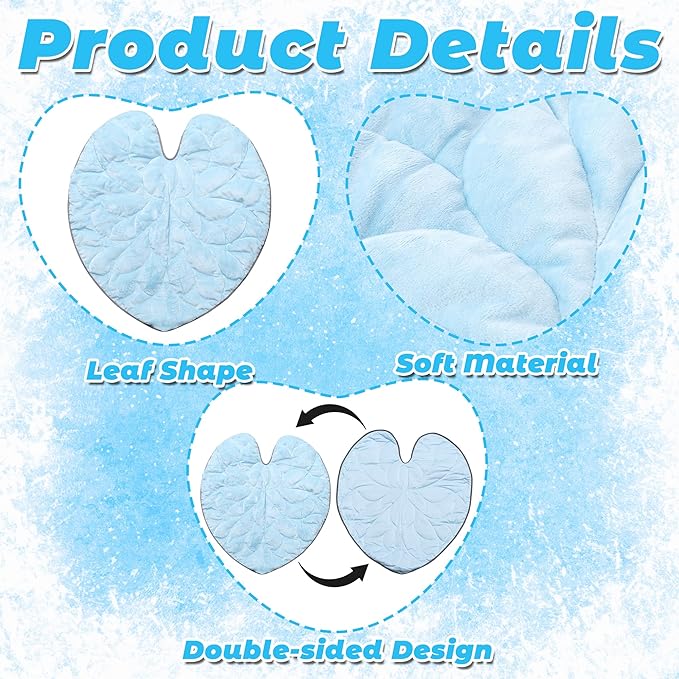 Cooling Mat for Cats Dogs - Pet Leaf Shaped Cool Pad, Summer Double-Sided Cat Puppy Cold & Warm Mats, Pets Washable Sleeping Blanket for Bed Floor Sofa Chair Kennel Indoor (S, 31.8"x 26.7")
