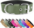 Heavy Duty Tactical Dog Collar - 1.5" Width Military Durable Thick Nylon with Adjustable Metal D Ring & Buckle Working Training K9 Collar for Medium Large Dogs (XL(23"-26"), Army Green)