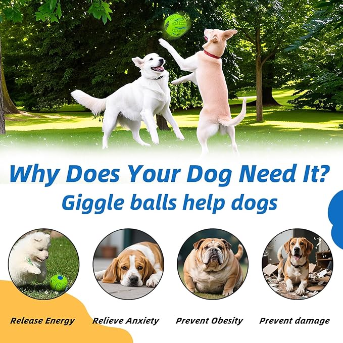 Spiky Interactive Dog Toys Ball, Shaking with Gibbering Sound, for Training, Teeth Cleaning & Herding, Wave, L, 3.94 in (10 cm)