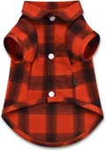 Koneseve Dog Shirt Plaid Dog Clothes for Small Dogs Boy Girl Cat Clothes Soft Puppy Outfit Adorable Pet T-Shirts Kitten Grid Costume Apparel Thanksgiving Christmas Clothing (Red#1; M/Medium)