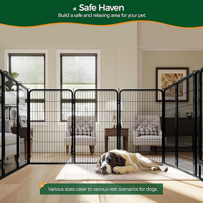 Yaheetech Dog Playpen Outdoor, 47 inch 12 Panels Dog Pen Indoor Heavy Duty Puppy Exercise Pen Metal Pet Fence for RV Camping/Yard/Garden