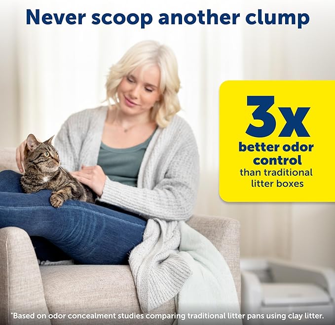 PetSafe ScoopFree Clumping Self-Cleaning Litter Box - Automatic Electric Litter Box with Integrated Health Counter - Mess-Free Waste Disposal - Odor-Free for Fresh Environment