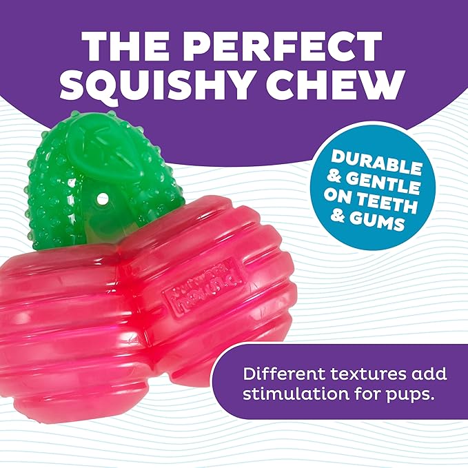 Outward Hound Gummiez Cherries Dog Toy & Treat Stuffer, 4″ x 4″ Cherry-Scent Interactive Chew for Dogs, Promote Healthy Teeth, Gums & Mental Enrichment, Reduce Boredom & Support Dental Health