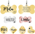 Ultra Joys Custom Personalized Dog ID Tag - Brushed Stainless Steel Bone Tag, Large