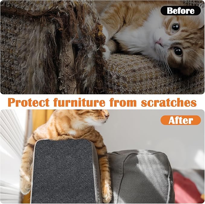 Cat Furniture Protector - 118" x 15.8" Trimmable Self-Adhesive Couch Scratch Protector from Cats, Cat DIY Climbing Couch Protector for Scratch Post Cat Tree Shelves Wall Indoor (Dark Gray)
