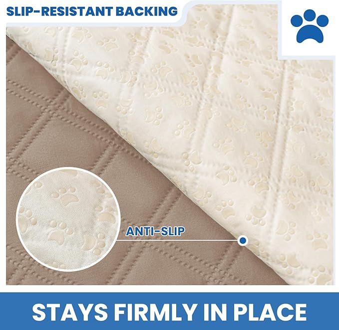 Waterproof Dog Blanket, Non-Slip Soft Pet Bed Cover, Couch Cover for Dogs Washable, Protects Sofa, Furniture, Crate, Car, Tear Resistant Leakproof Pet Blanket (30x70 Inch, Khaki)