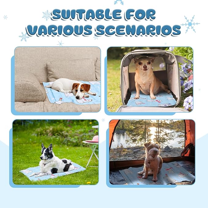 Nuanchu Dog Stroller Cooling Mat Waterproof Outdoor Pet Cooling Mat Washable Summer Cat Sleeping Blanket for Pet Stroller(11.81 x 19.69 Inches,Colorful Bear)