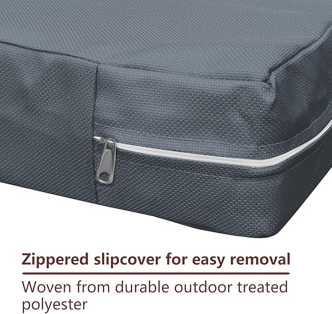 Dog Bed Cover for 36" L 27" W 3" H - 600D Oxford Waterproof with Zipper and Carry Handle - Washable, Cover Only (Gray)