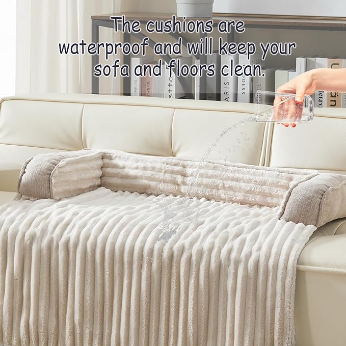 WINDRACING Luxury Dog Couch Bed, Washable Calming Dog Couch Cover, Couch Protector for Dogs, Waterproof Sofa Bed, Pet Bed Mats for Sofa, Pet Sofa Covers Beige (2XL:53"X39.3"X6"