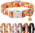 Fall Dog Collar Vintage Daisy Puppy Collar - Hippie Flower Dog Collars Light Comfortable Adjustable Pet Collars for Small Medium Large Girl Boy Dogs XS