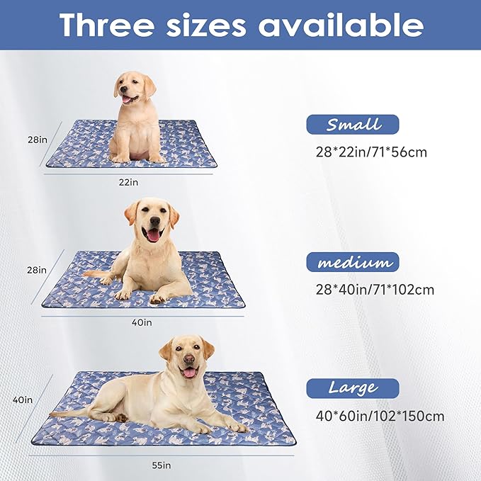 Dog Cooling Mat, Washable Dogs Cats Pet Non-Toxic Cooling Pads Summer Sleeping Kennel Mats，Pet Self Cool Ice Blanket for Indoor & Outdoor Dog Beach Essentials Small