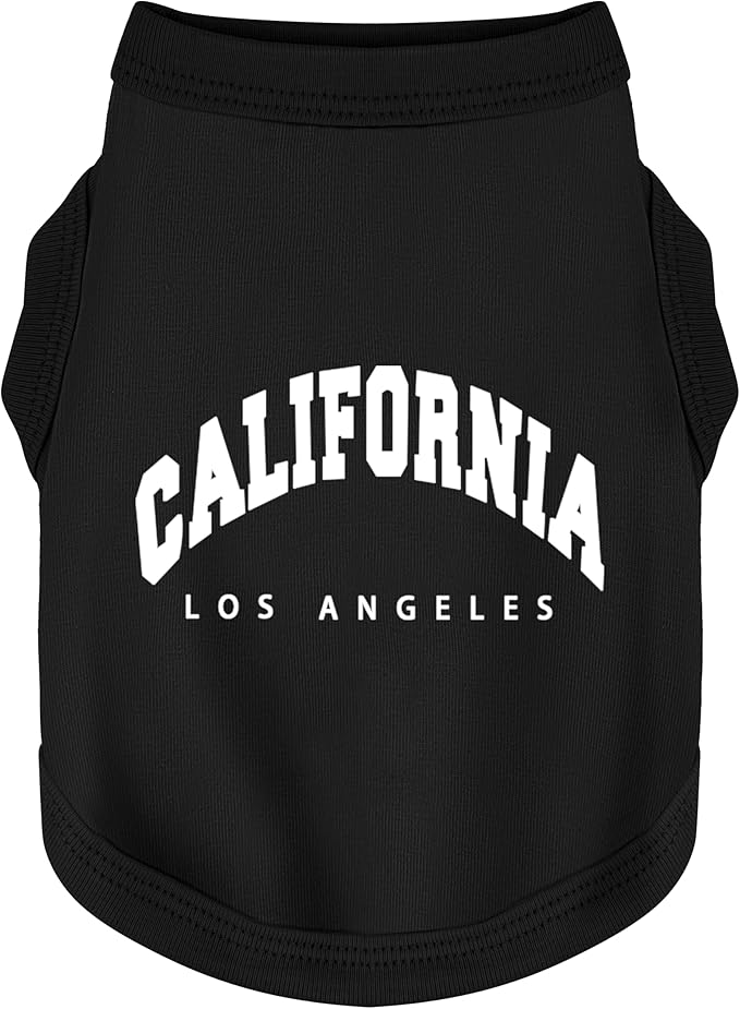 Discover Cozy Cotton Canine Wear: Soft, Lightweight, and Breathable Dog Shirt Vest with Eye-Catching Graphics(California), Keeping Your Furry Friend Warm and Comfy! Black 3XL