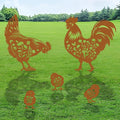 Chicken Metal Garden Stakes Yard Decor, 6PCS Black Chicken Silhouette Statues Garden Decor for Women Men Gifts, Metal Yard Stakes Gifts for Yard Art, Patio, Outside, Lawn Ornaments