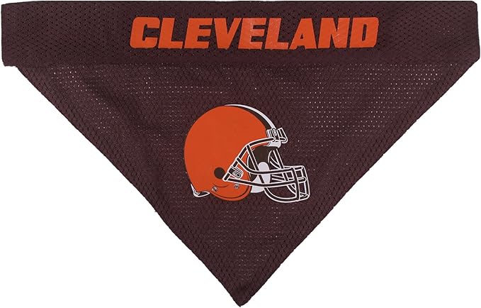 Pets First NFL DOG BANDANA - CLEVELAND BROWNS REVERSIBLE PET BANDANA. 2 Sided Sports Bandana with a PREMIUM Embroidery TEAM LOGO, Large/X-Large. - 2 Sizes & 32 NFL Teams available