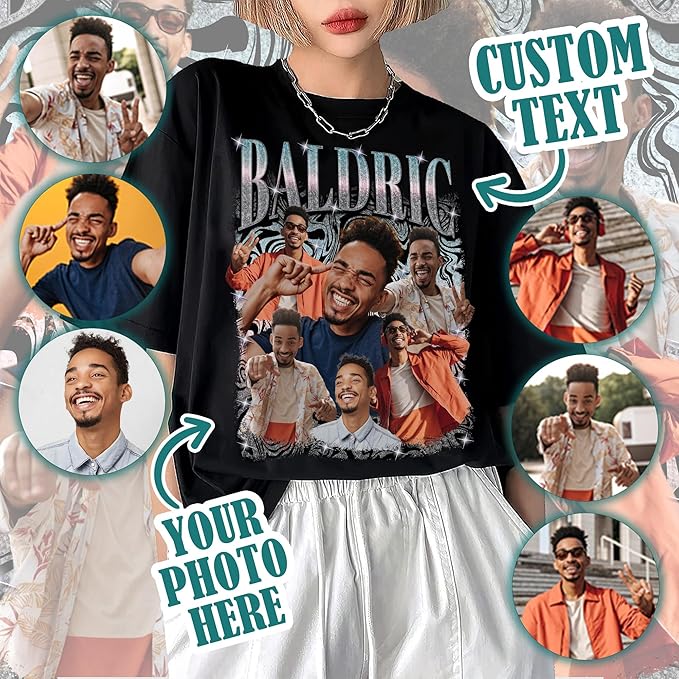 Custom Bootleg Rapper Graphic Tees Shirt – Retro 90s Vintage Style, Personalized Gift for Girlfriend, Birthday, Valentine