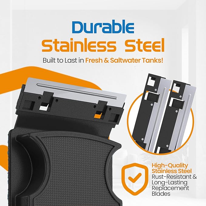 Flipper Standard Aquarium Algae Remover for Fish Tank Cleaner Replacement Blades, Pack of 2 - Glass Scraper Blades for Cleaning Kits - Water Cleaning Accessory