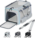 Cat, Dog Carrier for Pets up to 15 lbs, Soft-Sided Collapsible Pet Carrier with Upgraded Sturdy Base, Privacy Curtain and 2 Storage Bags, Cat Bag for Medium Cats and Small Dogs
