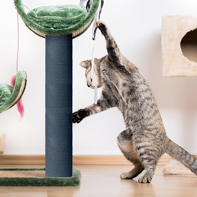 Cat Scratch Furniture Protector Couch Protector from cat Claws Self-Adhesive Carpet remnants Scratching Mat Trimmable DIY Climbing Covering Posts 78.7" x 15.8" Blue Grey