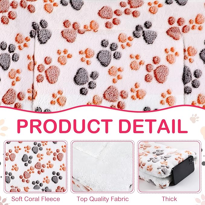 Tuanse 4 Pack Ultra Soft Dog Cat Bed Mat Small Animal Guinea Pig Bed with Cute Print Reversible Fleece Dog Crate Kennel Pad Cozy Washable Thickened Hamster Pet Beds Mat(23 x 18 Inches,Vivid Color)