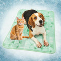 SUPRIY Pet Cooling Mat for Dogs & Cats - Qmax 0.4 Waterproof Cooling Pad, Summer Heat Relief Mat with Japanese Polyester Tech, 3 Sizes Indoor/Outdoor Use (19.5 * 27.5, Green Ginkgo Leaves)