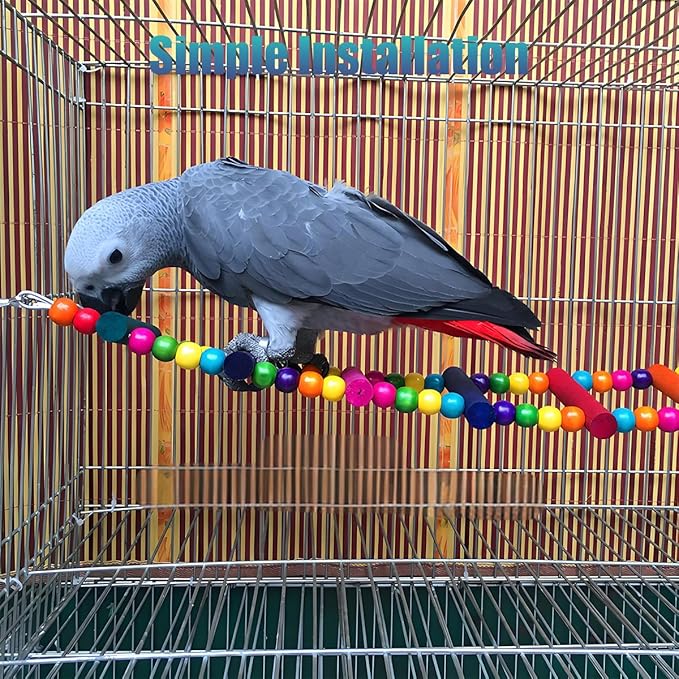 Bird Toys for Parrots Parrot Bridge, Swing Toys, and Ladders for Macaws, African Greys, Budgies, Cockatiels & Parakeets - Wooden Bird Ladder and Swing Toys for Play and Training (10Inch- 4 Ladders)