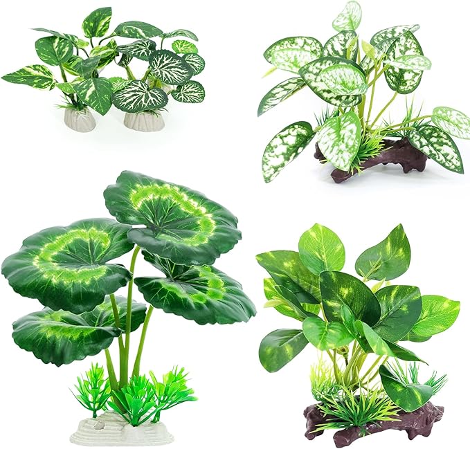 Betta Fish Tank Accessories 7 Pack Silk Aquarium Plants Decoration Artificial Fish Tank Plants Set for Aquariums Decor