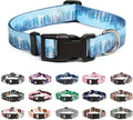 Mercano Adjustable Dog Collar - Special Design Patterns, Soft Nylon Comfortable Durable Pet Collar for Small Medium Large Dogs (L, Forest)