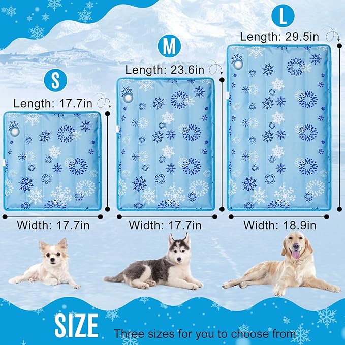 Upgrade Dog Cooling Mat Portable Water Injection Pet Cooling Pad Summer Self Cooling Ice Silk Pet Blanket Washable