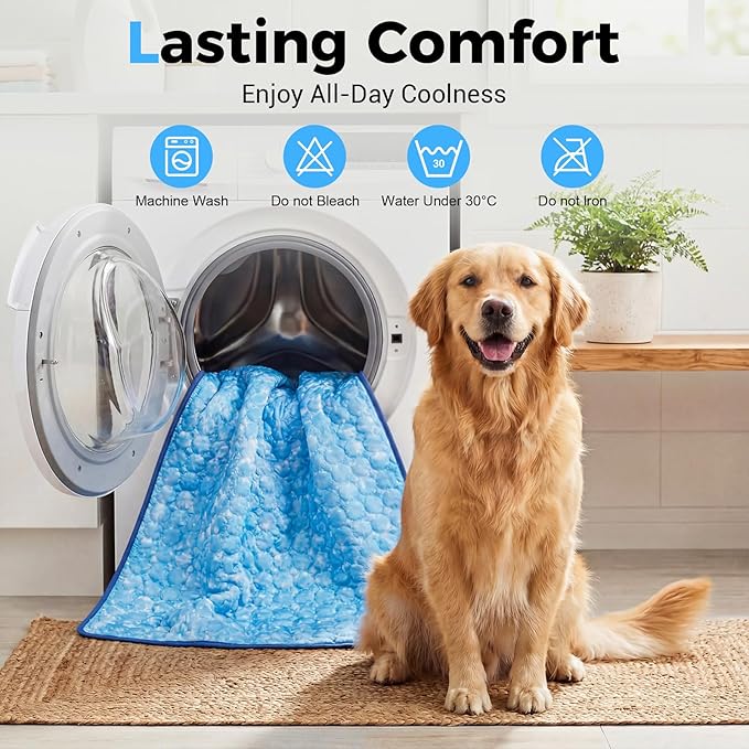 Dog Cooling Mat, Arc-Chill Cooling Fiber Self-Cooling Pad for Dogs - 40" x 28"Washable Non-Toxic Summer Pet Mat, Non-Slip Foldable Portable Soft Pad for Indoor Outdoor/Kennel Sofa Bed Floor Car