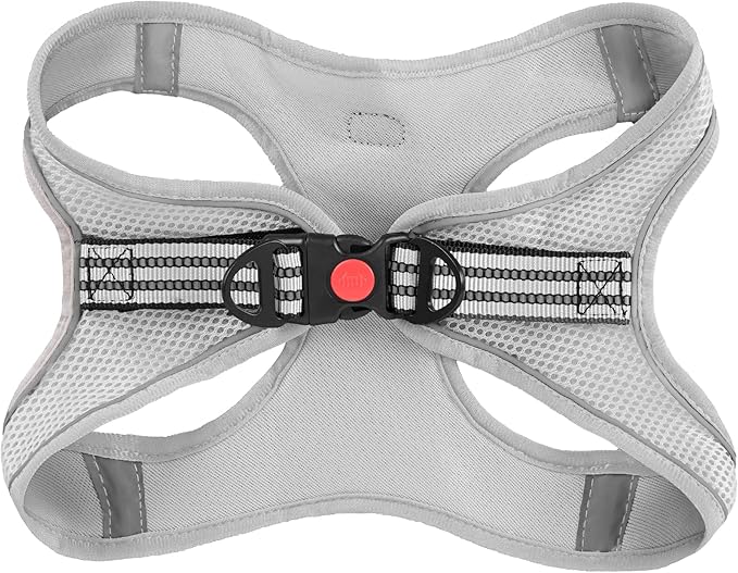 ROYPET Step-in Air Dog Harness, All Weather Mesh Step in Vest Harness for Small and Medidum Dogs and Cats, Adjustable Soft Padded Dog Vest with Easy Control Handle for Dogs Pets (Light Gray, M)