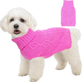 Dog Sweaters Small Dog Clothes Winter Turtleneck Puppy Sweater Warm Pet Cat Sweater Doggy Pullover Outfit with Twisted Design XS~XL(Pink, Medium)