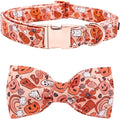 Halloween Dog Collar, Pet Collar Bow Pumpkin Pet Collar Girl Boy Holiday Pet Collars Gift Bow Dog Collar Cute Soft Puppy Collar for X-Small Puppy