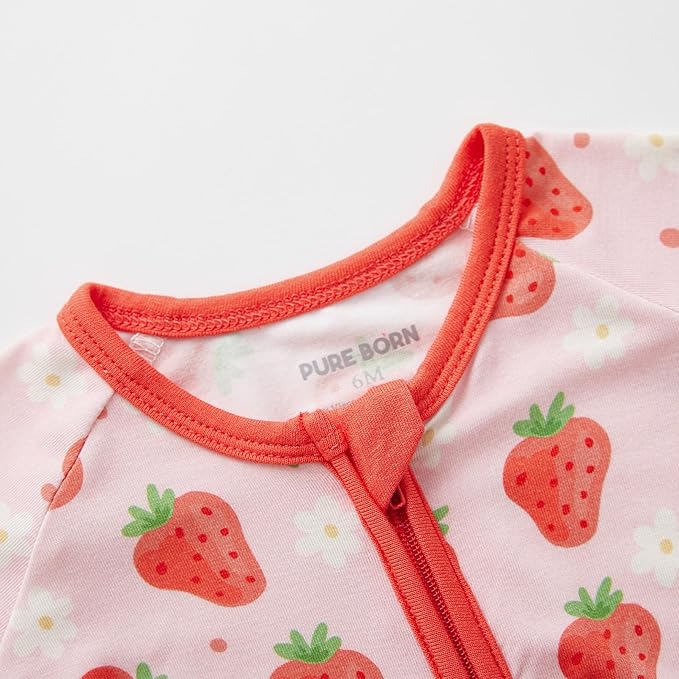 pureborn Baby Infant Boys Girls Sleeper Snug Fit Viscose from Bamboo Pajamas Zipper Pjs 0-24 Months