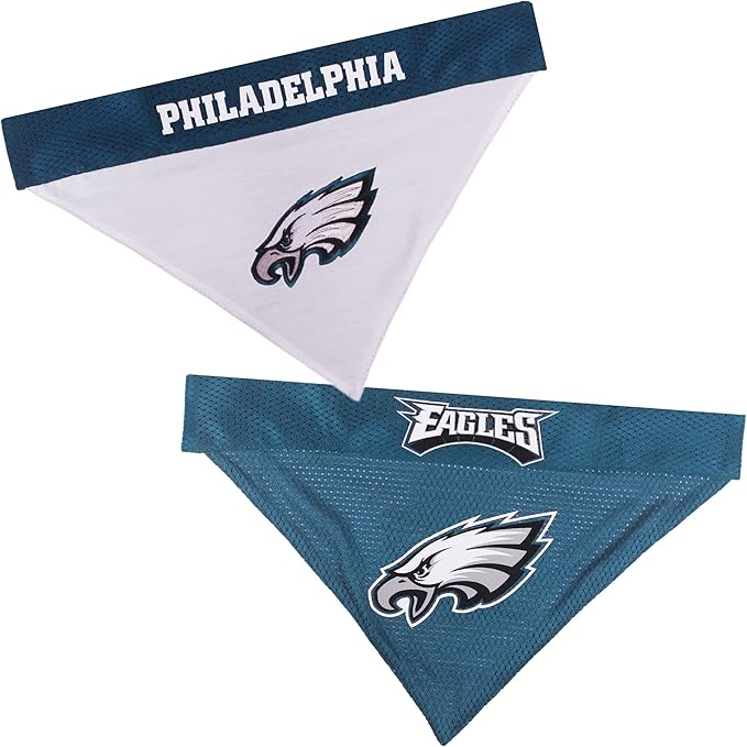 Pets First NFL Philadelphia Eagles Reversible Bandana Size XX-Large for Dogs & Cats. 2 Sided Sports Bandana, Premium Embroidery Team Logo, Many NFL Teams Available