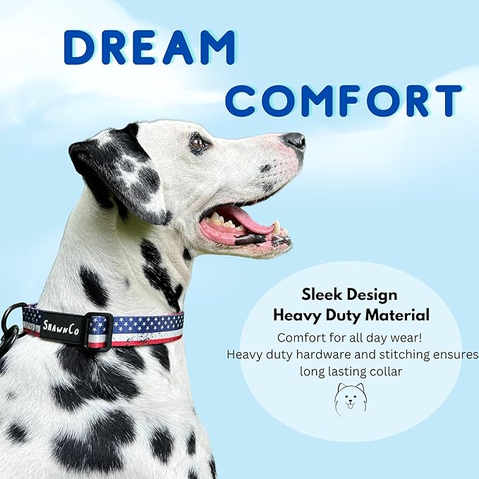 ShawnCo Dream Walk Dog Collar- Premium, Adjustable and Comfortable Pet Collar for Small, Medium, Large and Extra Large Dogs (M, Wolf Moon)