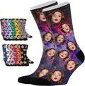 D-Story Custom Face Socks, Personalized Photo Picture on Socks, Unisex Athletic Crew Socks for Men Women