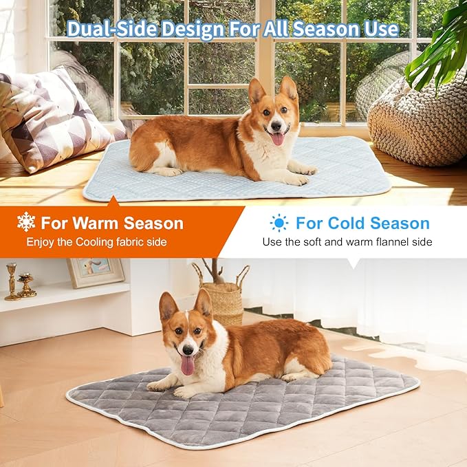 Dog Cooling Mat,Cooling Mat for Dogs, 35"x23" Cats Cooler Pad, Premium Pets Cool Bed for Crate Kennel, Indoor Cats Cool Sleeping Bed, Q-MAX >0.45, Pets Cool Pad for Summer (Large - 35*23 In)