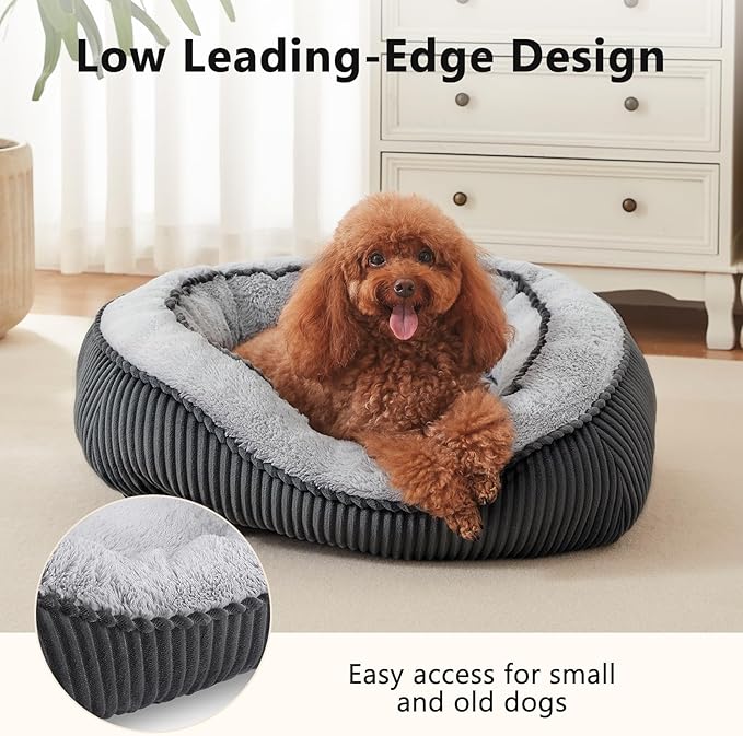 SIWA MARY Large Dog Bed for Large Dogs, Rectangle Dog Bed Large Size Dog, Washable Orthopedic Pet Bed, Durable Calming Puppy Bed with Anti-Slip Bottom(35"x25"x10")