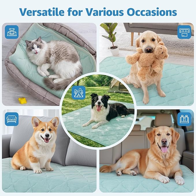LOOBANI Dog Cooling Mat for Summer - 60" x 40" Pet Cooling Pad for Extra Large Dog with Anti-Slip Bottom, Reusable Cool Mat for Dogs, Cats, Indoor & Outdoor Use, Couch, Bed, Kennels and Floor