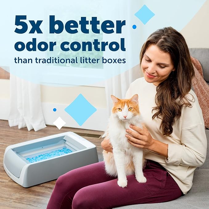 PetSafe ScoopFree Crystal Pro Legacy Self-Cleaning Automatic Litter Box - Top-Entry Motion-Sensing Cat Box with Integrated Health Counter - Includes 1 Disposable Crystal Litter Tray