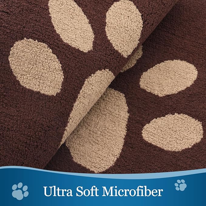 Buganda Dog Door Mat for Muddy Paws, Absorbent Dirt Trapper Washable Indoor Doormats, Non Slip Low-Profile Mud Mat for Dogs, Front Entrance Doormat for Inside Floor (48x30 Inches, Brown)