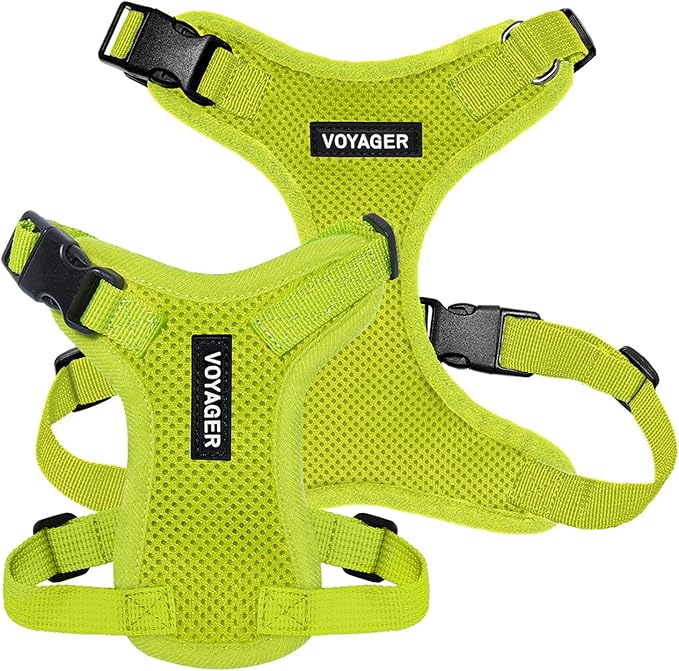 Voyager Step-in Pet Harness - All Weather Mesh, Adjustable Step in Harness for Cats and Dogs by Best Pet Supplies - Lime Green, S