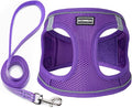 Dog Harness with Leash Set, No Pull Adjustable Reflective Step-in Puppy Pet Vest Harnesses for Small Medium Large Dogs and Cats,Purple XS